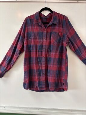 Patagonia Red and Navy Plaid Flannel Shirt Dress